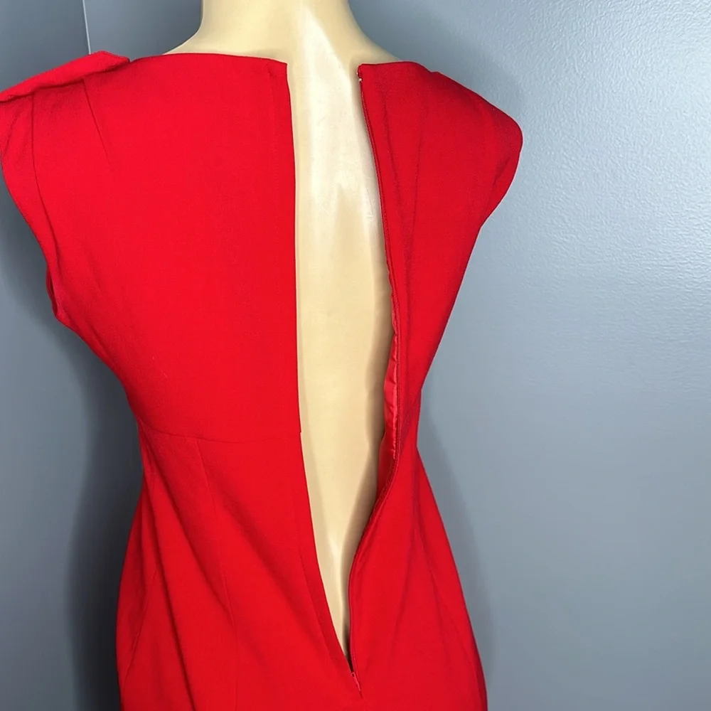 Calvin Klein red dress zipper back sleeveless size 2 - Picture 6 of 12